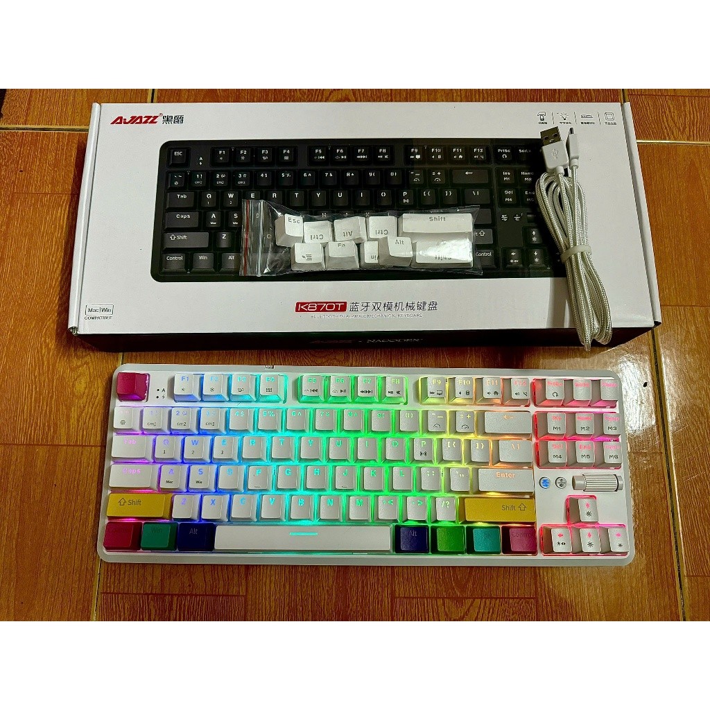 Bàn Phím Cơ Ajazz K870T - RGB, Bluetooth, Type-C Dual Mode | MKShop - Ảnh 2
