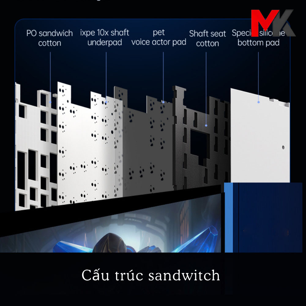 Bàn Phím Cơ Mchose G87 - TKL, 3 Chế Độ Kết Nối, LED RGB, Pin 10000mAh | MKShop - Ảnh 4