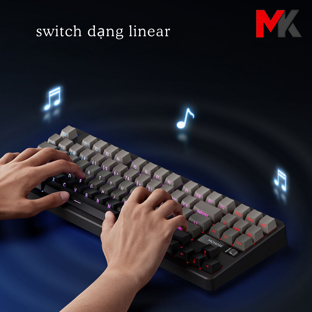 Bàn Phím Cơ Mchose G87 - TKL, 3 Chế Độ Kết Nối, LED RGB, Pin 10000mAh | MKShop - Ảnh 3