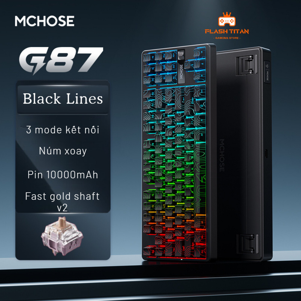 Bàn Phím Cơ Mchose G87 - TKL, 3 Chế Độ Kết Nối, LED RGB, Pin 10000mAh | MKShop - Ảnh 11