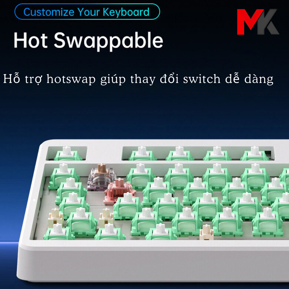 Bàn Phím Cơ Mchose G87 - TKL, 3 Chế Độ Kết Nối, LED RGB, Pin 10000mAh | MKShop - Ảnh 5