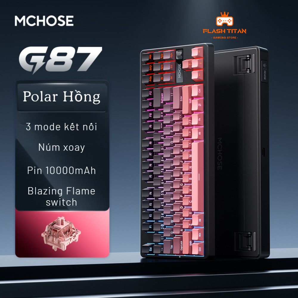 Bàn Phím Cơ Mchose G87 - TKL, 3 Chế Độ Kết Nối, LED RGB, Pin 10000mAh | MKShop - Ảnh 13