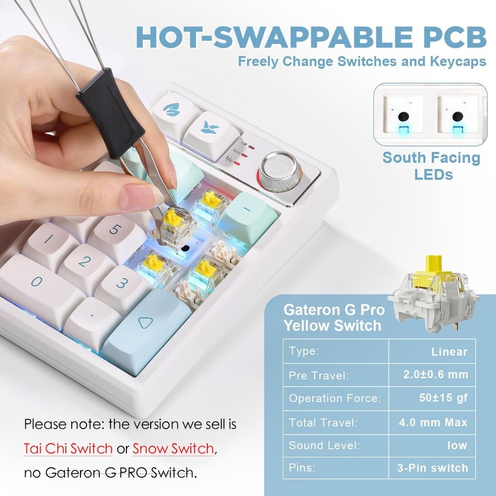 Bàn Phím Cơ Numpad Keycool K19 - 3 Chế Độ Kết Nối, RGB, Hotswap | MKShop - Ảnh 3