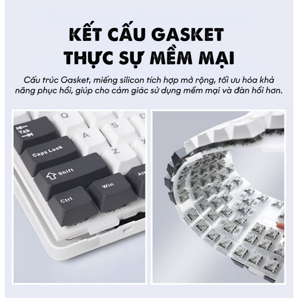 Bàn Phím Cơ Aula F87 | 3 Mode, Hotswap, RGB | Gasket Mount | MKShop - Ảnh 4