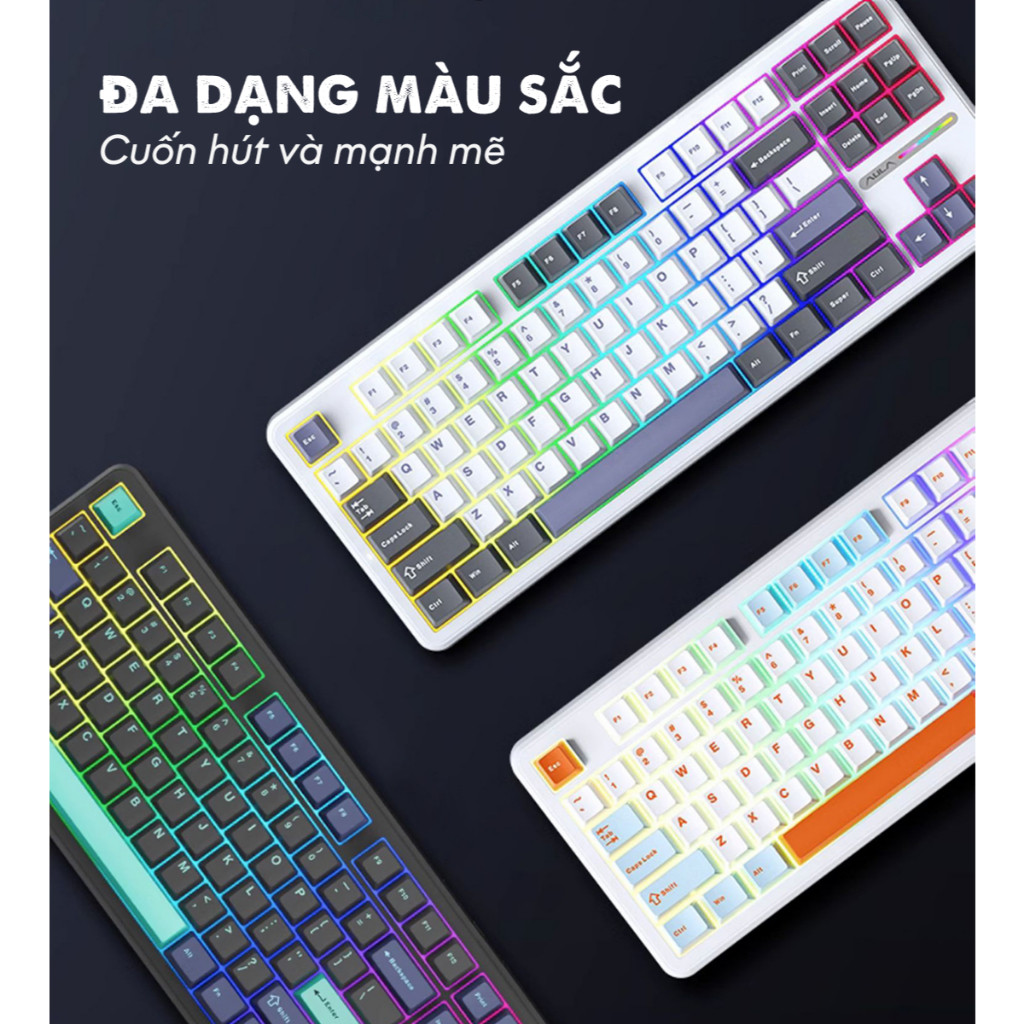 Bàn Phím Cơ Aula F87 | 3 Mode, Hotswap, RGB | Gasket Mount | MKShop - Ảnh 7