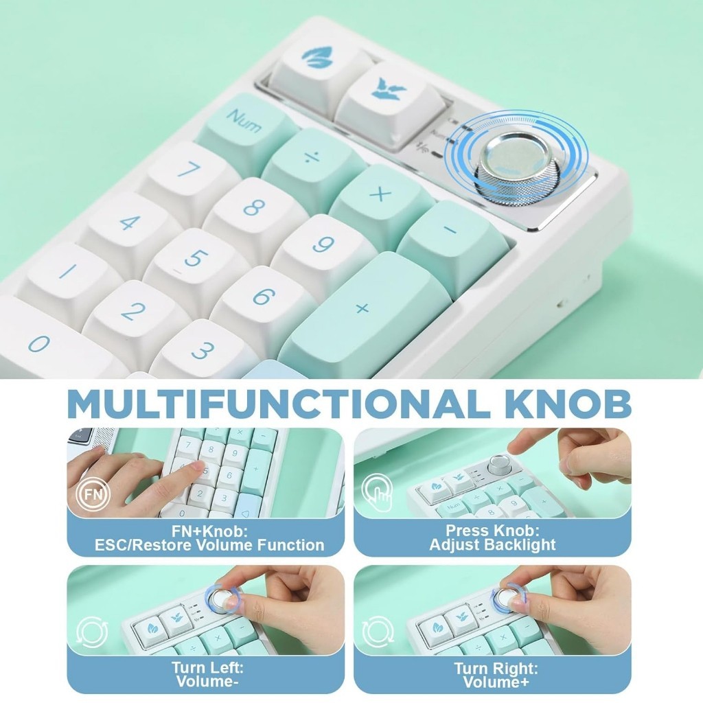 Bàn Phím Cơ Numpad Keycool K19 - 3 Chế Độ Kết Nối, RGB, Hotswap | MKShop - Ảnh 7