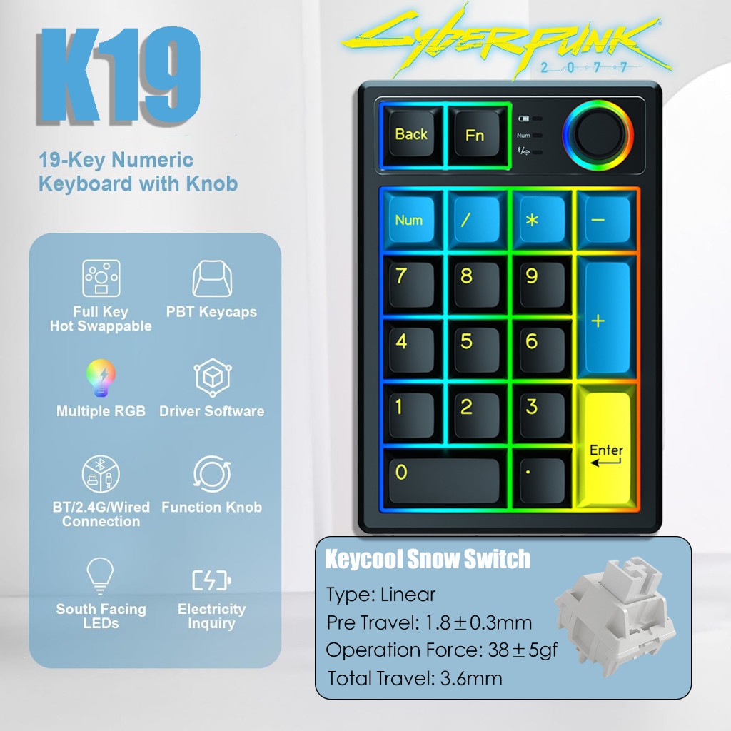 Bàn Phím Cơ Numpad Keycool K19 - 3 Chế Độ Kết Nối, RGB, Hotswap | MKShop - Ảnh 10