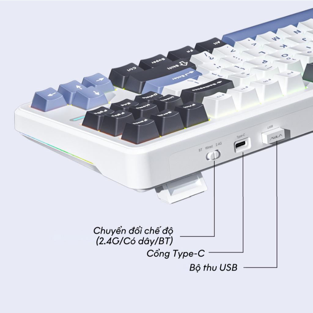 Bàn Phím Cơ Aula F87 | 3 Mode, Hotswap, RGB | Gasket Mount | MKShop - Ảnh 2