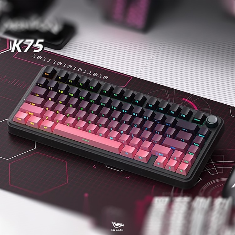 Bàn Phím Cơ Monka K75 – 3 Mode, Gasket Mount, Hotswap, Núm Xoay Kim Loại, LED RGB, 5000mAh | MKShop - Ảnh 9