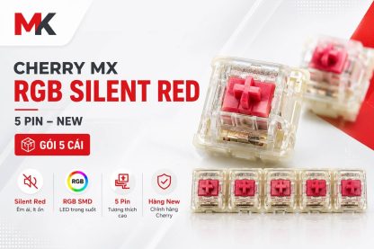 Switch Cherry MX RGB Silent Red (Mới 100%) - 5 Pin, Vỏ Trong Suốt | MKShop