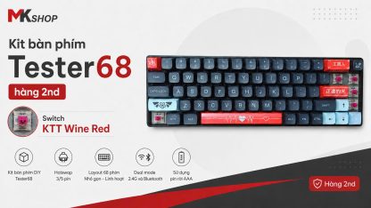 Bàn Phím Cơ CIY Tester68 (Cũ) - Switch KTT Wine Red, Dual Mode | MKShop