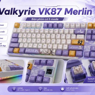 Bàn Phím Cơ Valkyrie VK87 Merlin (Cũ) - Màn Hình LCD, 3 Mode, Valkyrie Linear | MKShop