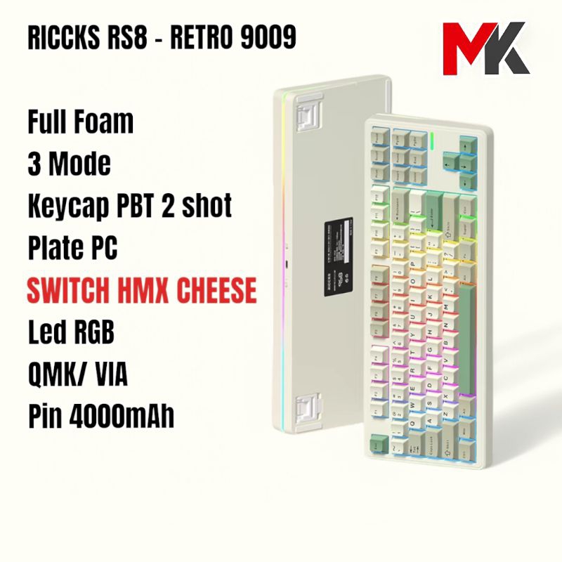 Bàn Phím Cơ Riccks RS8 LED Viền - 3 Chế Độ, Keymap Via, Hotswap RGB | MKShop - Ảnh 11