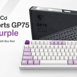 Bàn phím cơ FL Esports GP75 Taro Purple layout 75% kèm hộp đựng.