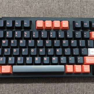 Bàn phím cơ Ganss XS75T layout 75% keycap đen cam, phím Esc và Enter trắng, núm xoay góc phải