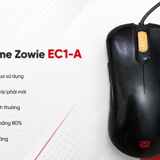 Chuột gaming Zowie EC1-A màu đen, form công thái học, scroll vàng.