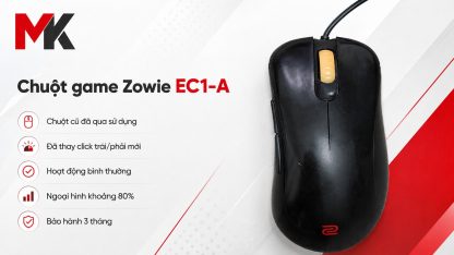 Chuột gaming Zowie EC1-A màu đen, form công thái học, scroll vàng.