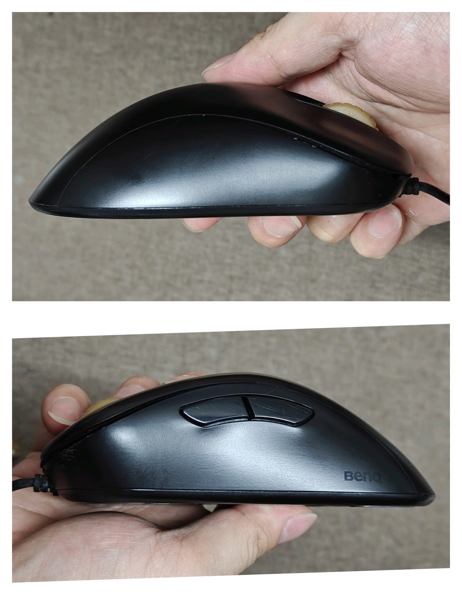 Chuột Gaming Zowie EC1-A (Cũ 90%) - Huyền Thoại m FPS | MKShop 5 Hai góc nhìn hông trái và phải chuột Zowie EC1-A đen với nút bên